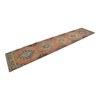 Vintage Turkish Rug, Earth Tones Runner For Sale
