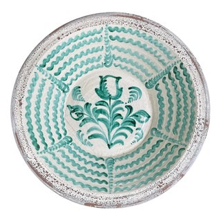 Large Spanish Fajalauza Ceramic Bowl from Lebrillo For Sale