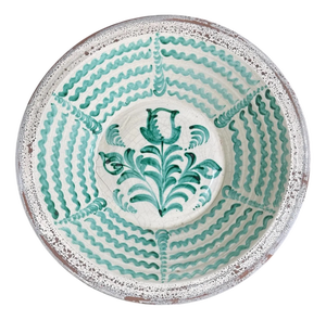 Large Spanish Fajalauza Ceramic Bowl from Lebrillo