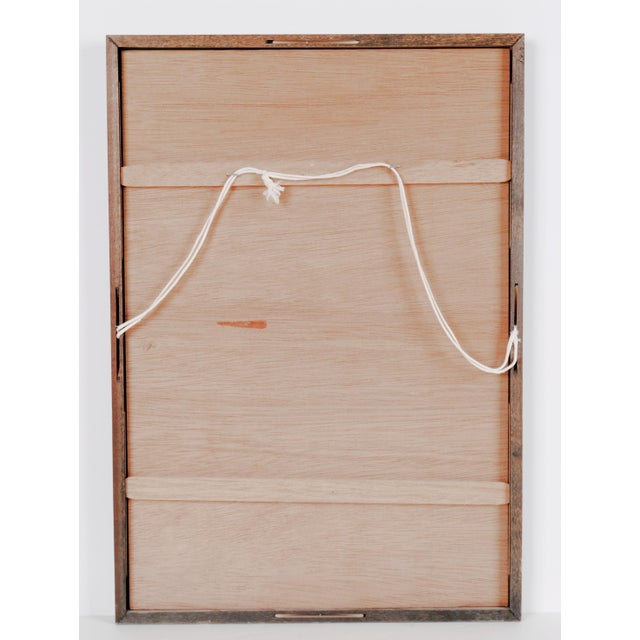 1940s Geisha With Shamisen 3-Stringed Instrument Framed & Matted Lithograph Excellent Condition Print and Matte in a Very Good Frame For Sale In San Diego - Image 6 of 6