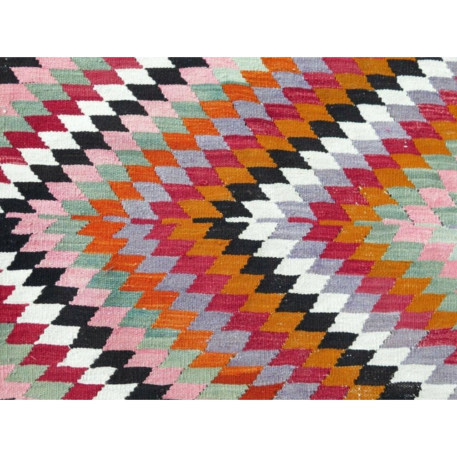 Textile 1960's Turkish Flatweave Rug - L 63"x105" For Sale - Image 7 of 12