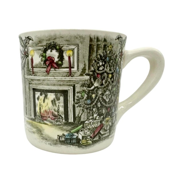 Mid 20th Century Vintage Set of 4 Johnson Bros Holiday Christmas Mugs For Sale - Image 5 of 13