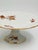 White Mid Century Limoges Porcelain Gold Roses Cake Stand For Sale - Image 8 of 11
