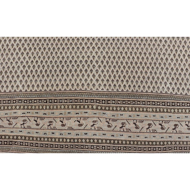 Minimalist Design Vintage Persian Tabriz Rug With Muted Brown and Cream Tones 7'9 X 10'7 For Sale - Image 9 of 12