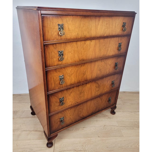 Mid-Century Modern Chest of 5 Drawers in Mahogany, 1950s For Sale - Image 3 of 17