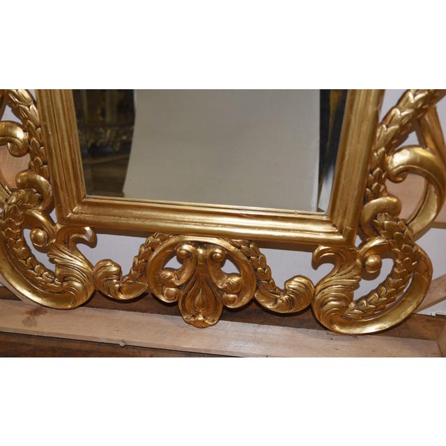 Glass Gilt Rococo Pier Mirror in Carved Frame For Sale - Image 7 of 8