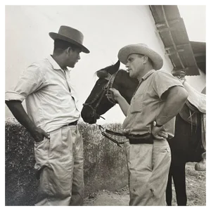 Hanna Seidel, Colombian Farmer with Horse, Black and White Photograph, 1960s