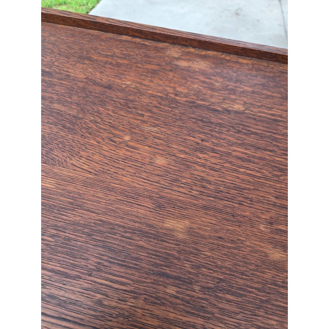 Antique Arts & Crafts Quarter-Sawn Oak 3-Stack Barrister Bookcase For Sale - Image 16 of 16