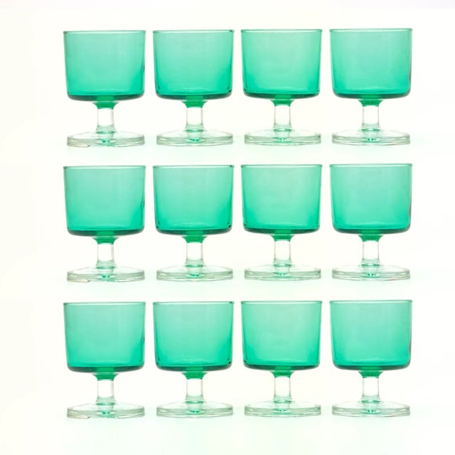 1960s Monumental Collection of Luminarc Emerald Stemware - 72 Pieces For Sale - Image 9 of 12