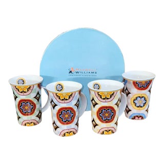 1980s Maxwell & Williams England Kaleidoscope Boxed Mugs- Set of 4 For Sale