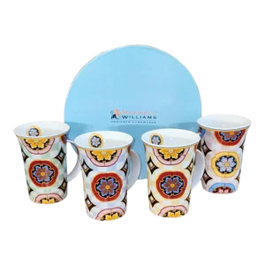 1980s Maxwell & Williams England Kaleidoscope Boxed Mugs- Set of 4