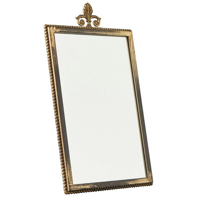 Neoclassical Louis XVI Style Mirror in Patinated Brass, 1960s For Sale - Image 11 of 11