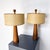 Pair of Modern Conical Wooden Table Lamps, Italy Up to 250V (Europe/UK Standard).The wiring of this item may be original...