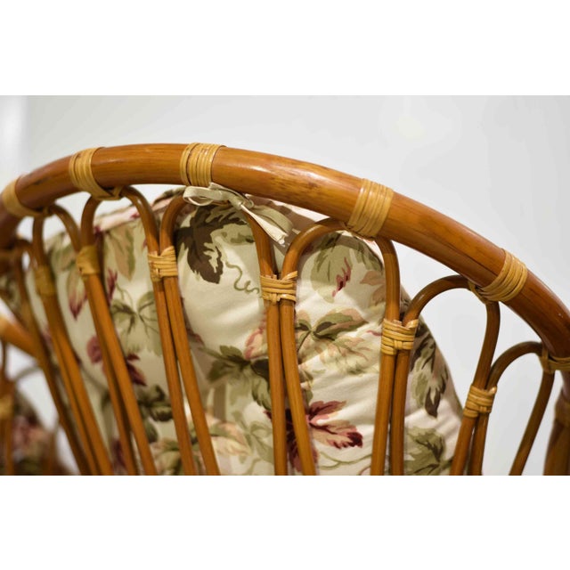 Vintage Palm Beach 2 Strand Rattan Bamboo Chairs in the Style of Franco Albini - Set of 2 For Sale - Image 11 of 13