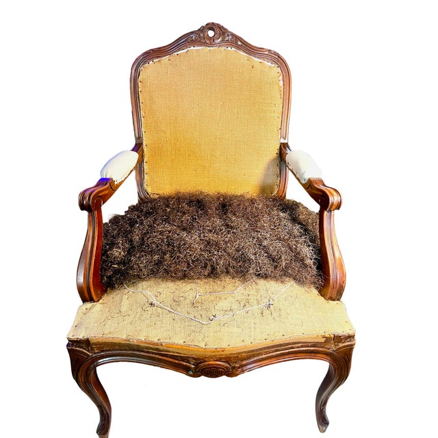 19th Century Louis XV–Style Walnut Fauteuil Armchairs For Sale - Image 10 of 14