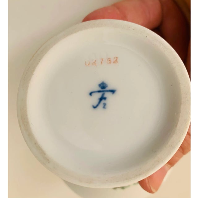 Small Vintage Furstenberg Germany White Vase With Green Wreath Design For Sale - Image 4 of 5