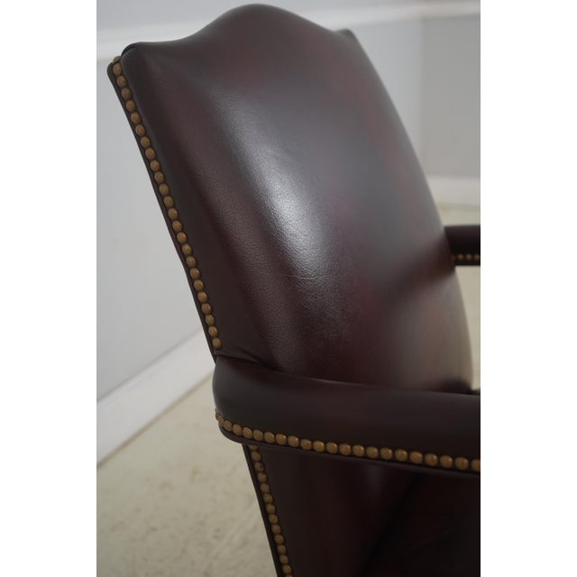 Ethan Allen Burgundy Leather Desk Chair For Sale - Image 10 of 18