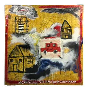 Modernistic Painting in the Manner of Jean-michel Basquiat, Circa 1980