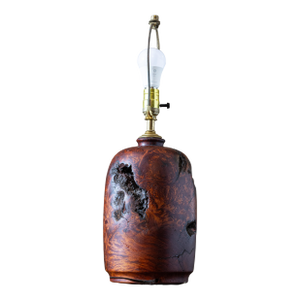 1960s Mid-Century Modern Signed Studio Redwood Burl Lamp – Circled 'Ac' Monogram