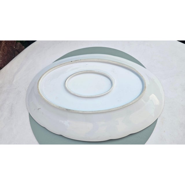 Porcelain Serving Platter with Rose Pattern, 1920s For Sale - Image 3 of 5