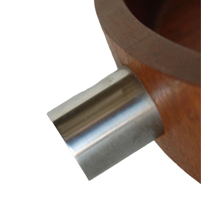 1960s 1960s MCM Danish Teak Salad Serving Tray W/ Machined Handles by Cobblewood Lundtofte For Sale - Image 5 of 8