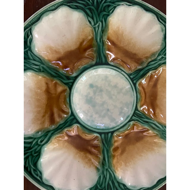Salins French Majolica Oyster Plate, c.1890 For Sale - Image 4 of 8