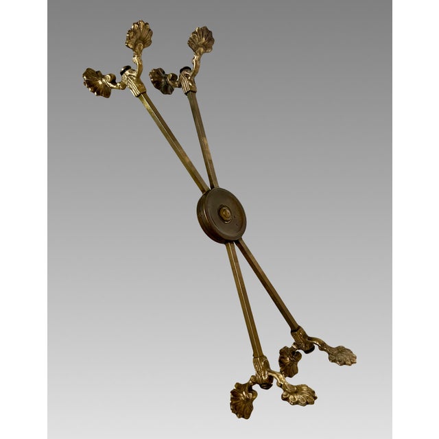 Adjustable solid brass plant pot or planter display stand on decorative feet by Sadek. As the 'feet' can be moved back and...