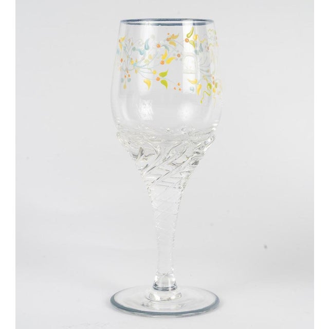 Enameled Crystal Carafe and Cedère Glass, Early 20th Century, Set of 2 For Sale - Image 3 of 7