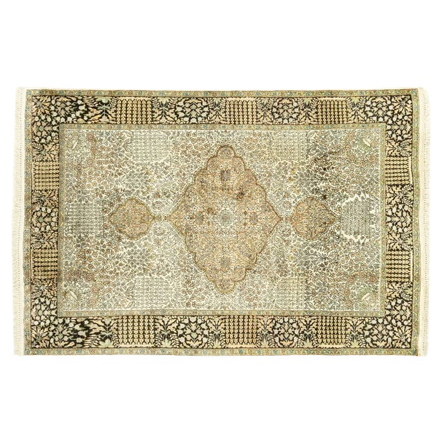 Vintage Silk Rug, 1960s For Sale