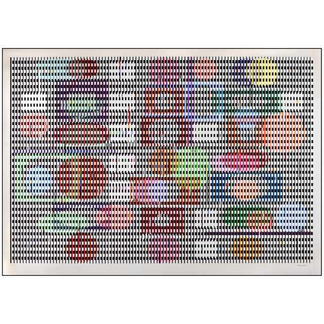 Abstract Late 20th Century Double Metamorphosis I Modern Red Screenprint Agam Yaacov For Sale - Image 3 of 7