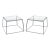 Pair of Vintage Kjaerholm Style Tapered Metal and Glass Side End Tables For Sale