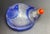 Antique early Republic Period cameo overlay cobalt blue glass snuff bottle. The rounded body is shaped as a tortoise...