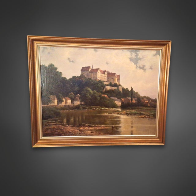 Franz Becker, Colditz Castle, 1926, Oil Painting on Canvas For Sale - Image 12 of 12