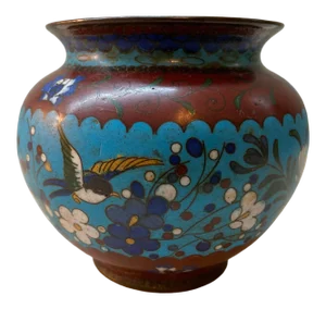 Antique Chinese Cloisonné Brush Pot