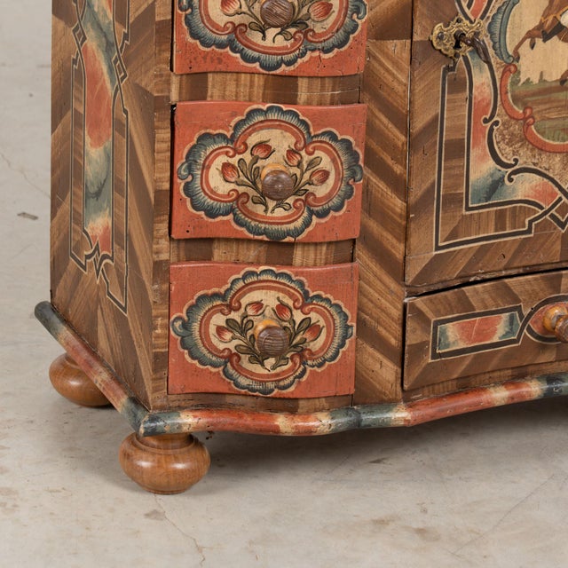 19th Century Austrian Original Hand-Painted Cabinet Chest of Drawers For Sale - Image 13 of 17