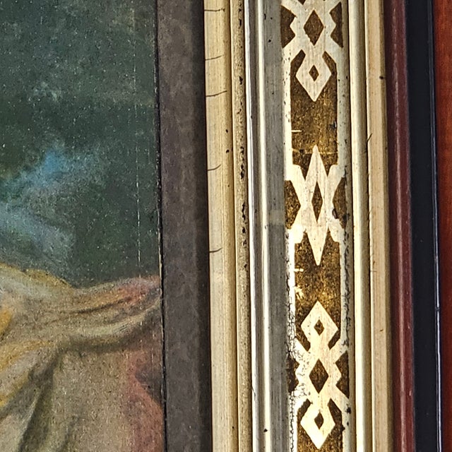 Aesthetic Movement Solid Walnut Frame W Gilt Gesso Liner and Portrait Print C1900 For Sale - Image 10 of 14