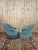 Wood Fake Toadstool Armchairs in Duck Blue Velvet and Mixed Legs, 1970s For Sale - Image 7 of 8