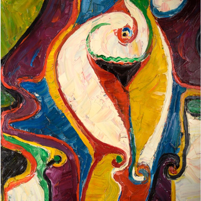 "Liberty" Heavy Impasto Expressionist Nude Portrait of a Lady Standing by Harald Dry Schmidt For Sale - Image 4 of 7
