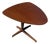 Vintage Mid Century Modern 1960s Walnut Triangle Center Accent Table Restored Attributed to Tomlinson For Sale