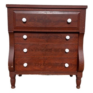 Antique Pennsylvania Grain-Painted Empire Chest of Drawers, Circa 1850s For Sale