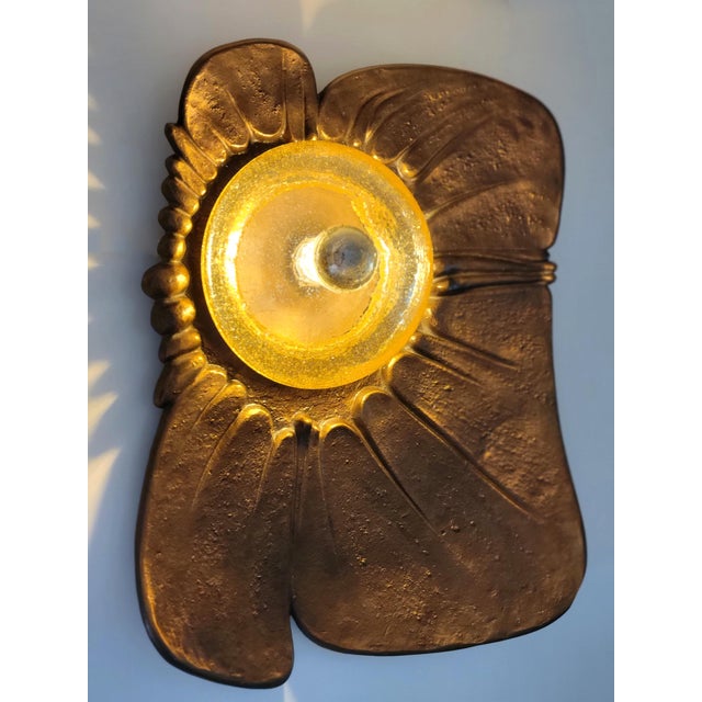 Monumental Sculptural Bronze Wall Lamp 1960s For Sale - Image 17 of 17