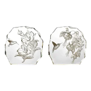 1990's Bradford Exchange Waking Beauty and Dawn’s Radiance Lucite Hummingbird Figurine - Set of 2