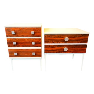 Vintage Nightstands in Wood and Metal from Meurop, 1970s, Set of 2 For Sale