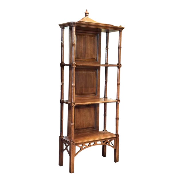 Vintage Solid Wood 3-Shelf Etagere or Book Shelf For Sale