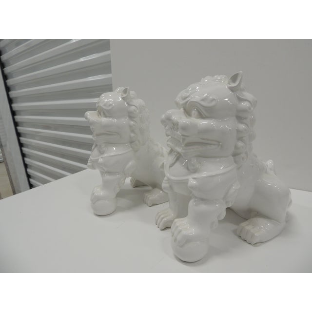 1980s Vintage Blanc De Chine Porcelain Foo Dogs - A Pair For Sale - Image 5 of 7