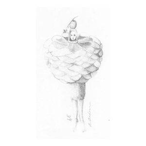 1970s Adrienne Anderson Pineapple Lady Lithograph
