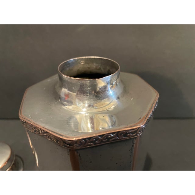 1920s Octagonal Silverplate Tea Caddy For Sale - Image 9 of 11