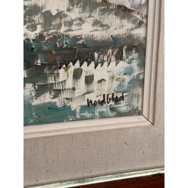 Gösta Nordblad, Landscape with Buildings, 1960s, Oil on Canvas, Framed For Sale - Image 6 of 18