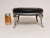 1940s Art Deco Black Leather Footstool With Cabriole Cast Metal Legs For Sale - Image 5 of 16