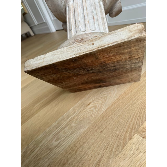 Pair of Vintage Sculptural Carved Wood Ionic Column Side Tables / Architectural Pedestals For Sale - Image 12 of 12